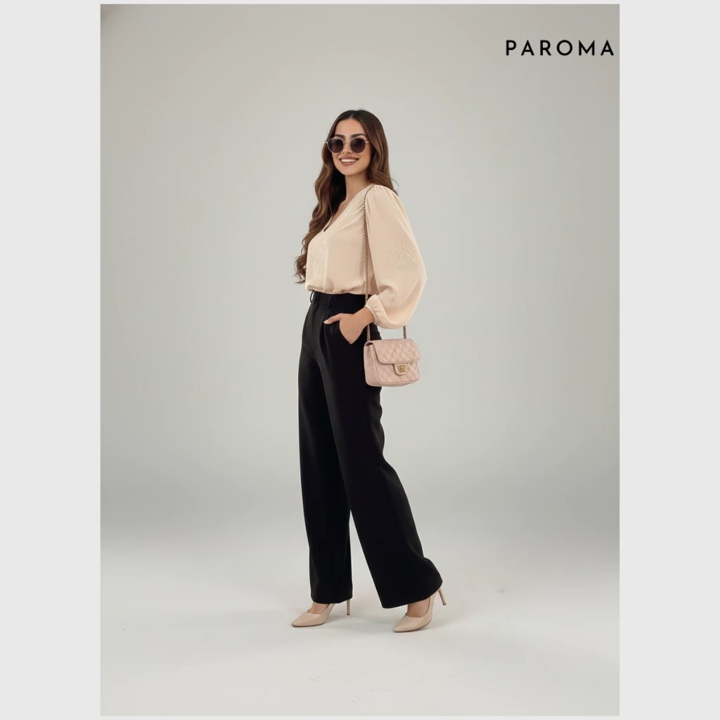 Quần Suông Ống Rộng PAROMA Q1 Chất Trượt Hàn Cao Cấp, Mềm Mát Không Nhăn.