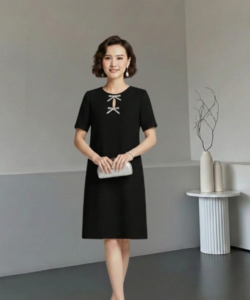 Đầm Suông Nơ Cổ