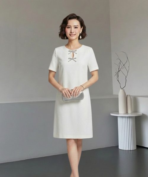 Đầm Suông Nơ Cổ