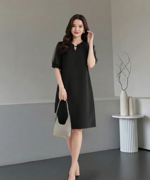 Đầm Suông Hạt Trai Tay