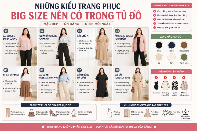 Những Kiểu Trang Phục Big Size Nên Có Trong Tủ Đồ Của Phụ Nữ